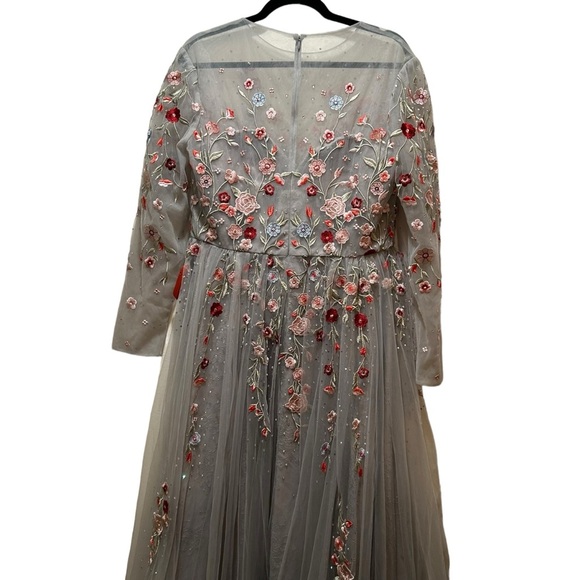 NWOT Mac Duggal Illusion High Neck Long Sleeve A Line Dress 11241 - Picture 8 of 9